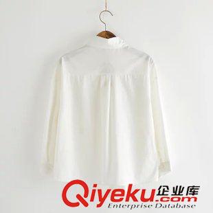 9月6日新品 2015秋季日系森女系寬松貓咪長(zhǎng)袖襯衫 襯衣 女2501原始圖片3