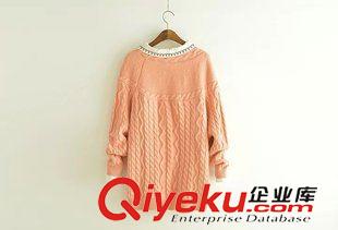 9月6日新品 2015秋季日系森女系圓領麻花繡花立體球球套頭毛衣 女2497原始圖片3