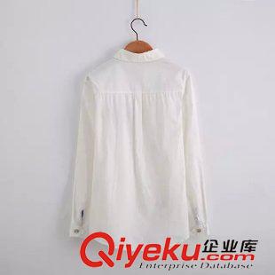 9月6日新品 2015秋季日系森女系印花茶杯刺繡長袖襯衫 襯衣 女2491原始圖片2