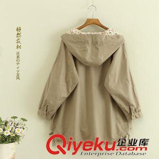 9月5日新品 日式森林系15年新款純色連帽寬松拉鏈長袖外套女裝短款風衣2465原始圖片3