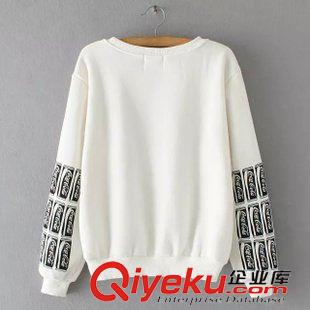 9月5日新品 2015秋季日系森女系寬松字母袖子可樂瓶抓絨衛(wèi)衣 女2469原始圖片3