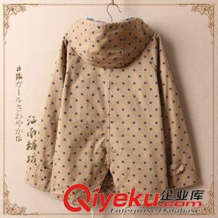 9月1日新品 日系森女系 秋季新款女裝 可愛貓咪印花拉鏈連帽長袖外套2413