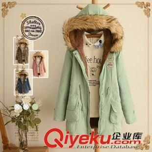 9月1日新品 秋冬裝新款學(xué)生棉服女連帽防寒服加絨加厚棉襖中長款棉衣 女2424原始圖片3