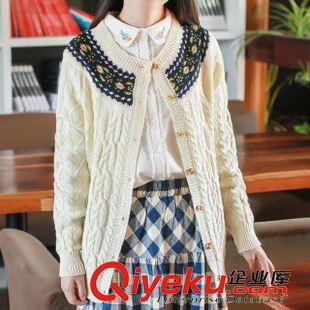 8月31日新品 秋冬新款日系森女系民族風(fēng)文藝百搭學(xué)生針織衫麻花毛衣開衫女2408原始圖片3