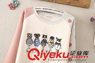 8月30日新品 秋季日式新款五只小貓圓領(lǐng)長袖衛(wèi)衣 寬松大碼上衣女裝2372原始圖片3