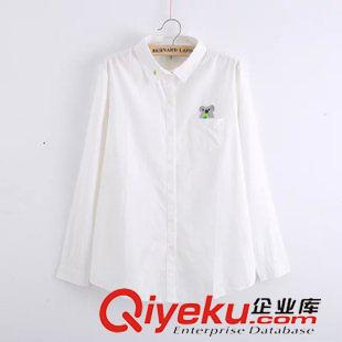 8月25日新品 秋裝日系森林系小清新口袋考拉樹袋熊刺繡翻領(lǐng)長袖襯衣襯衫女2255