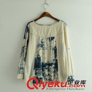 8月25日新品 新款日系森女文藝復古水墨畫棉麻長袖開衫百搭清涼薄款外套2258原始圖片3
