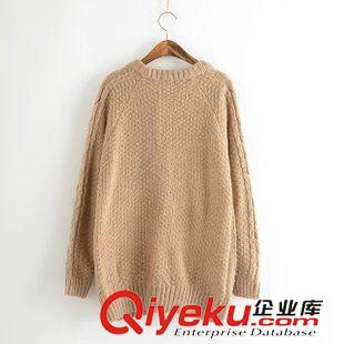 8月23日新品 2015秋季日系森女系中長(zhǎng)款絞花開(kāi)衫毛衣 女2171