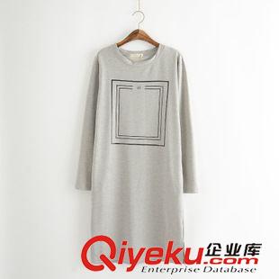 8月22日新品 秋裝新款女裝日系小清新森女風(fēng)方塊圖案長袖長款衛(wèi)衣女2103