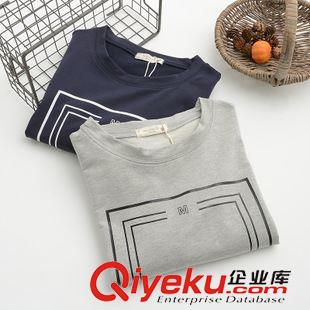 8月22日新品 秋裝新款女裝日系小清新森女風(fēng)方塊圖案長袖長款衛(wèi)衣女2103