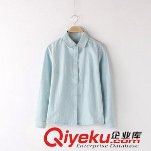 8月19日新品 2015秋裝 娃娃領(lǐng)翻領(lǐng)復古做舊80年代風學院女士襯衫 女 2065原始圖片3