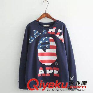 8月14日新品 2015秋季日系森女系寬松國旗字母長袖T恤 女 1910原始圖片2