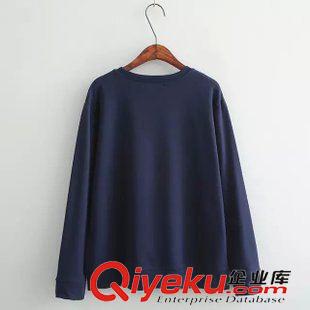 8月14日新品 2015秋季日系森女系寬松國旗字母長袖T恤 女 1910原始圖片3