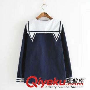 8月13日新品 原創日系原宿軟妹海軍風學院風貓耳朵水手娃娃領可愛藏青外套1888原始圖片3