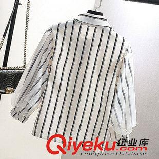 8月13日新品 2015秋季新品森女日系時尚條紋長袖開衫襯衫女1871原始圖片2