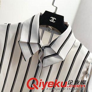 8月13日新品 2015秋季新品森女日系時尚條紋長袖開衫襯衫女1871原始圖片3