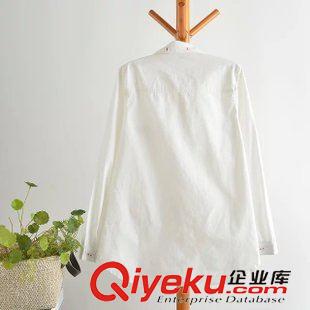 8月10日新品 2015秋裝新款日系森女文藝范學(xué)生寬松顯瘦長(zhǎng)袖白襯衫女1812