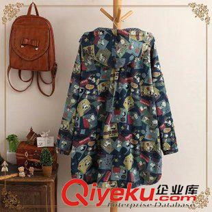 8月10日新品 2015秋季日系森女系寬松連帽史努比牛仔外套 女 1796原始圖片2