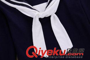 8月10日新品 2015秋冬新款日系森女系船錨圖案海軍風(fēng)全棉長袖T恤女1803原始圖片2
