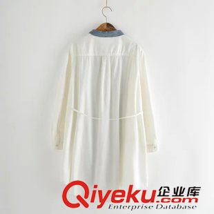8月10日新品 2015秋季日系森女系寬松拼條襯衫裙1802原始圖片3