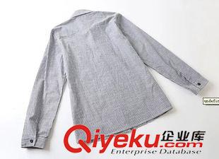 8月5日新品 2015秋季新款 童趣復(fù)古學(xué)院風(fēng)小貓刺繡條紋長(zhǎng)袖襯衫 女1663原始圖片2