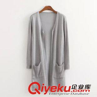 8月5日新品 2015秋新品森女日系雙口袋純色修身針織毛衣 女1660原始圖片3