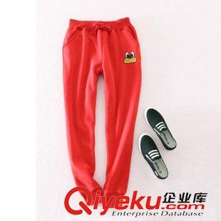 衛(wèi)褲 15秋冬 黃鴨眼睛休閑純棉加厚衛(wèi)褲  女式純棉運動潮流長褲女褲原始圖片2