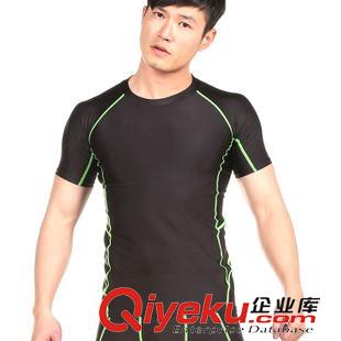 健身緊身系列 廠家緊身衣吸濕排汗男短袖籃球健身運動T恤跑步訓(xùn)練服可定制logo原始圖片2
