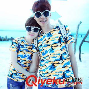 女套裝  情侶裝 2015夏裝新款情侶裝短袖T恤 迷彩 T677原始圖片3