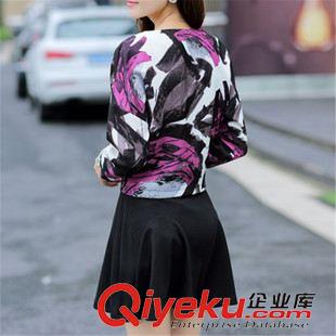 9月新款第三期 2015秋冬新款韓版印花涂鴉兩件套時尚氣質長袖百搭套裝女原始圖片2