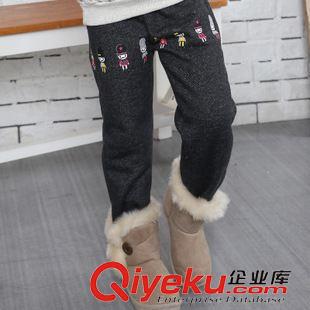 秋款精品 2015秋冬新品褲子可愛(ài)兵人中大童加絨加厚女童休閑運(yùn)動(dòng)褲保暖衛(wèi)褲