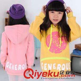 秋款上衣爆款 限時折扣2015秋季童裝新品 女童立體牡丹花拉鏈字母衛衣 兒童衛衣
