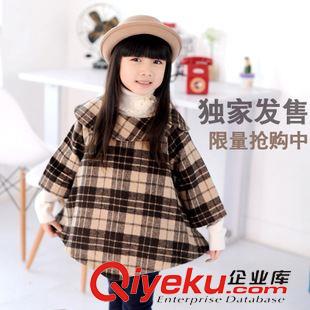 秋款上衣爆款 {dj2}爆款2015秋童裝女童英倫風格子外套斗篷呢子大衣
