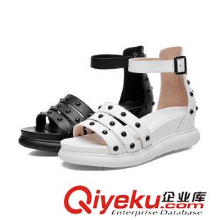 時(shí)尚/休閑 zp女鞋廠家直銷 新款韓版羅馬學(xué)生厚底牛皮女涼鞋一件代發(fā) Tcyc原始圖片2