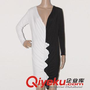 特價(jià)連衣裙 歐美夏新款大碼女裝 夜店深V簡(jiǎn)約時(shí)尚無袖蝴蝶結(jié)帶拼接連衣短裙裝原始圖片3