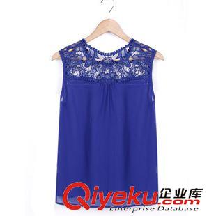 T恤 Water Soluble Lace Chiffon Vest,水溶蕾絲鏤空雪紡背心 寬松