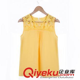 T恤 Water Soluble Lace Chiffon Vest,水溶蕾絲鏤空雪紡背心 寬松