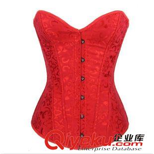 無肩塑身衣 紅黑白 速賣通爆款貨源 sexy Corset 歐美聚攏托胸宮廷束身衣