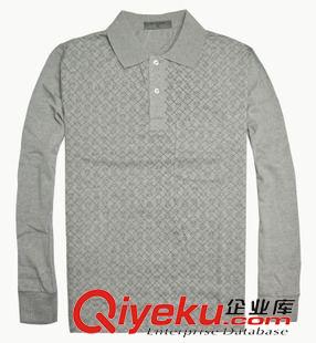 男式翻領(lǐng)t恤 東莞廠家直銷中老年秋衣 男式翻領(lǐng)灰色純棉緊袖口長袖T恤衫展銷會原始圖片2
