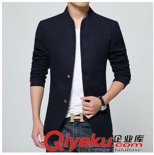 10,2風(fēng)衣大衣新款 廠家直銷高品質(zhì)加厚款中長(zhǎng)款立領(lǐng)單排扣呢大衣男中山裝呢外套代理原始圖片2
