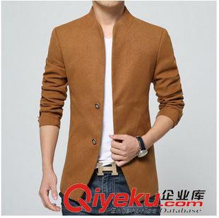 10,2風(fēng)衣大衣新款 廠家直銷高品質(zhì)加厚款中長(zhǎng)款立領(lǐng)單排扣呢大衣男中山裝呢外套代理原始圖片3