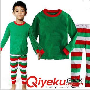 中小童新款家居服2T-7T 儿童圣诞套装 男女宝宝长袖纯棉Christmas家居服睡衣套装一件代发