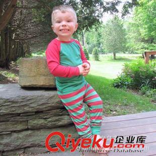 中小童新款家居服2T-7T 热销儿童条纹圣诞家居服一件代发 Children Christmas Pajamas