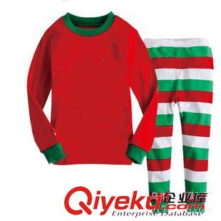 兒童圣誕熱銷家居服2T-7T 新款熱銷兒童圣誕條紋家居服 男女童 Christmas睡衣套裝一件代發(fā)