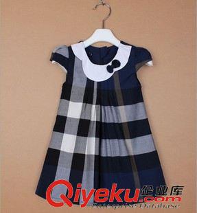 女童連衣裙 兒童連衣裙 新款2015全棉公主裙中 小童格子裙子 一件代發原始圖片3