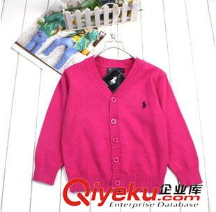 儿童针织衫 2015外贸新款儿童针织衫 毛衣开衫polo sweater 宝宝单排扣毛衣