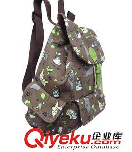 龍貓 龍貓學(xué)生書包批發(fā) 龍貓花色雙肩帆布背包307#原始圖片2