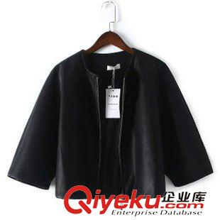 皮衣 歐洲站2015秋季新款歐美風(fēng)機(jī)車皮衣拉鏈修身外套皮夾克PU皮衣女
