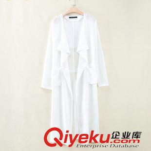 襯衫 2015春夏季新款女韓版長款純色雪紡襯衫薄款防曬衣防曬衫原始圖片2