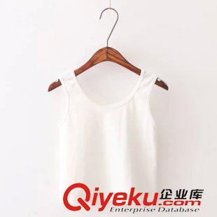 吊帶背心 2015夏新女裝AA短款露臍背爆款夏季必備超百搭彈力顯瘦女打底背心原始圖片2